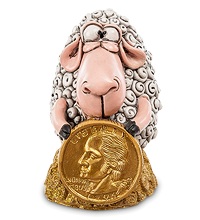RV-361 Фигурка Овца "Монета на Удачу" мал. (W.Stratford)